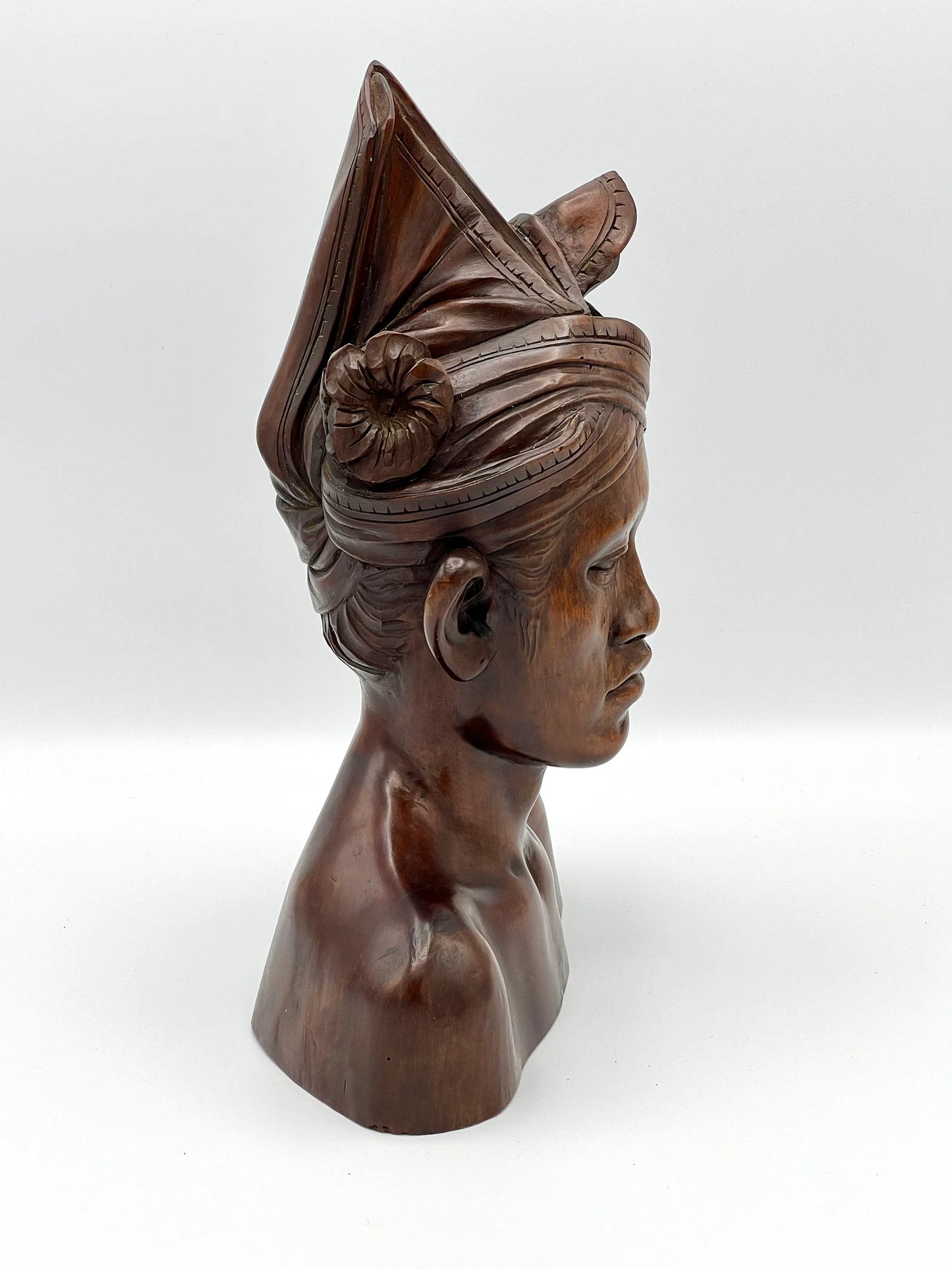 Malaysian Hard Wood Bust Sculpture
