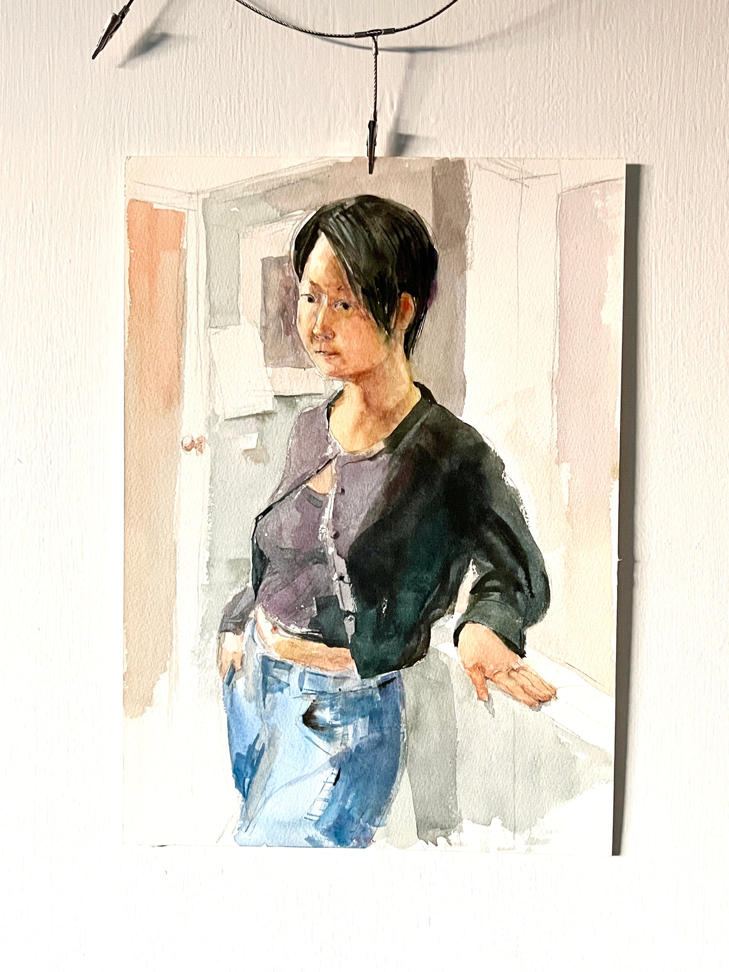 Portrait; Asian American Woman; Original Watercolor